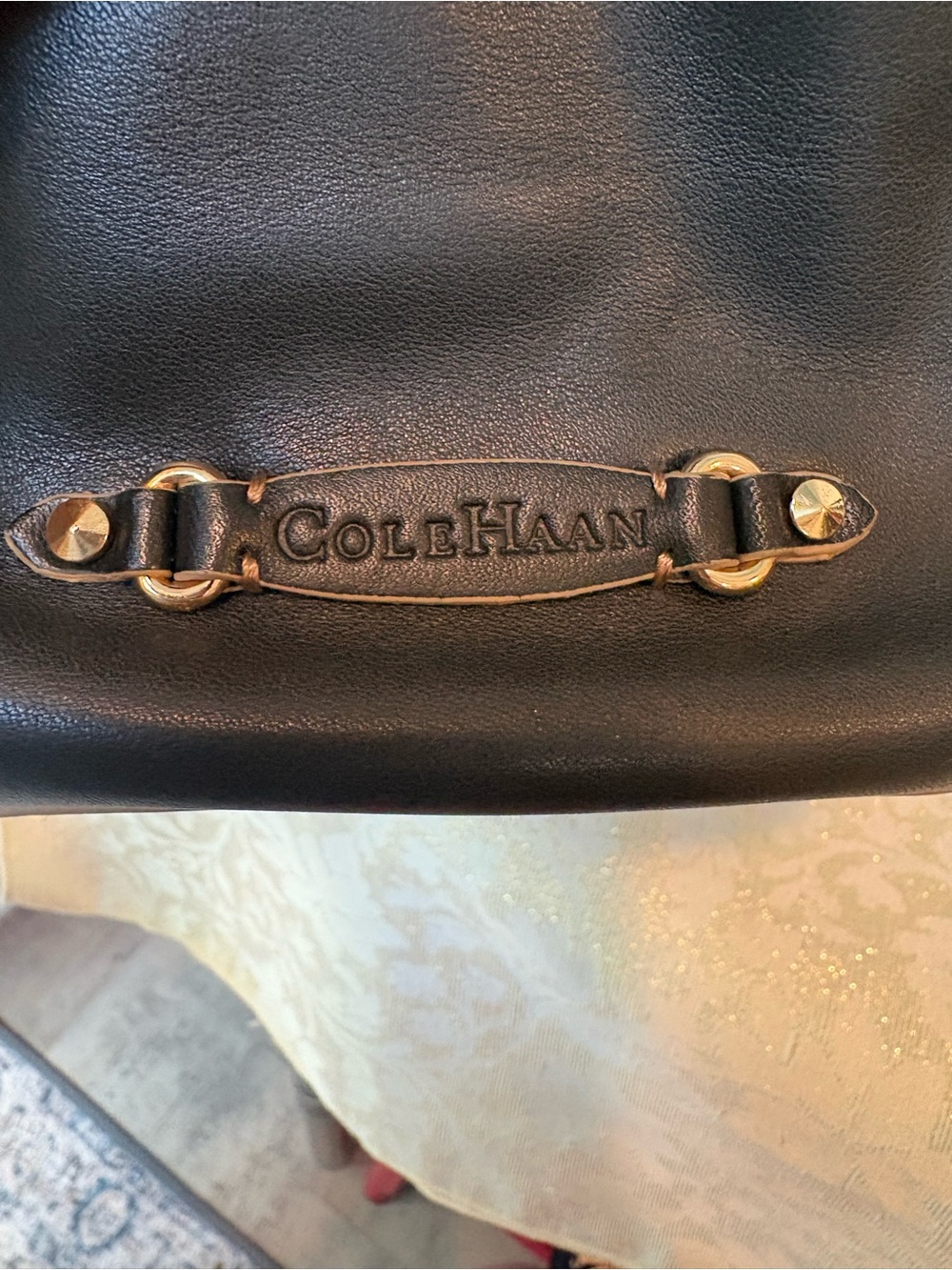 Cole Haan Dark Green Paige Leather Satchel with Gold Hardware - Picture 8 of 11